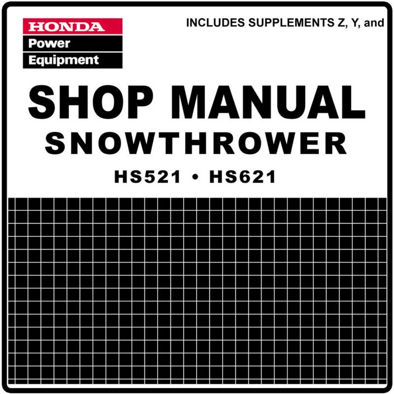 Honda HS521 HS621 Snow Blow Throw Service Repair Manual 6174700E2 