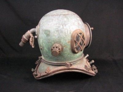 JAPANESE RARE KIMURA DIVING HELMET COMPLETE BRONZE UNUSUAL KABUTO 