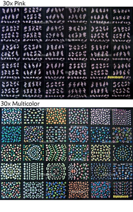 30x 3D Design Nail Art Sticker Tip Decal Manicure  