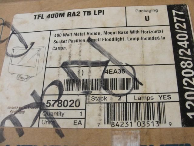 30752 New No Box, Lithonia Lighting TFL 400M RA2 TB LPI Flood Lamp 