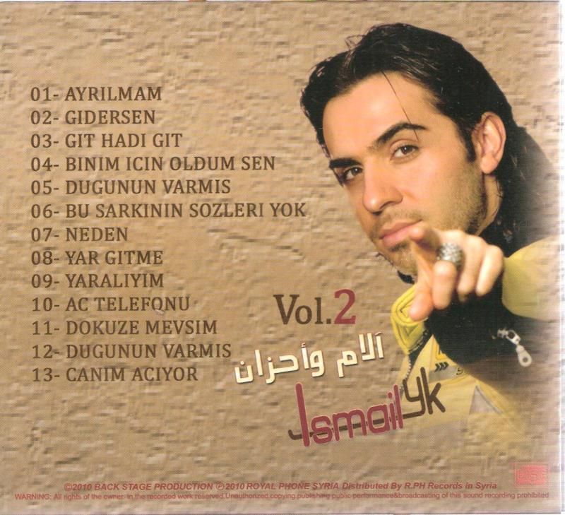 Ismail yk Pains & Sorrow Songs Vol2 Ayrilmam Turkish CD  