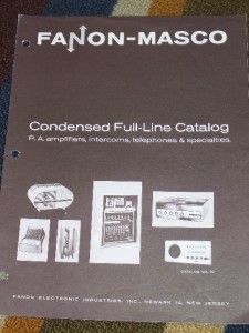 Vtg Fanon Masco Electronics Catalog Amplifiers/Phones  