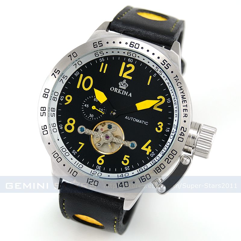 Pilot Military Army Sport Tourbillon Mechanical Oversize Men Watch 