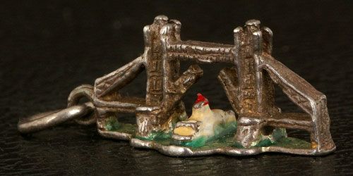 VINTAGE OPEN BOAT enamel TOWER BRIDGE LONDON CHARM  