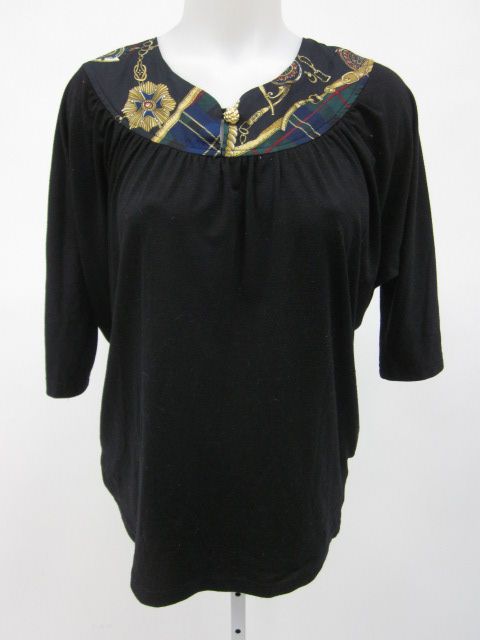 ZACHARYS SMILE CO OP BARNEYS NEW YORK Black Blouse L  