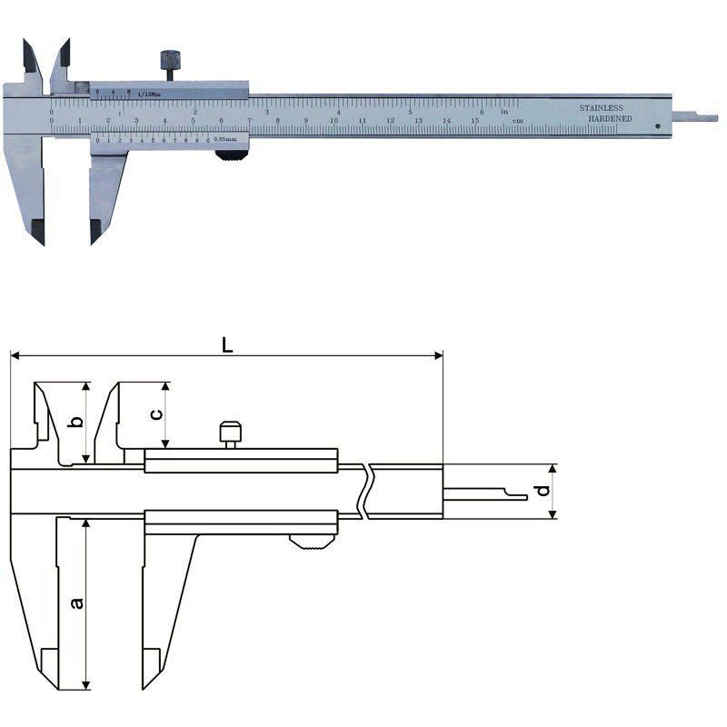 Caliper Vernier Stainless Steel 150mm 0.02mm Vernier with box  