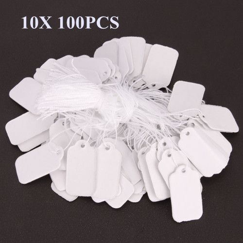 Useful 1000 pcs White String Jewelry Label Price Tags  