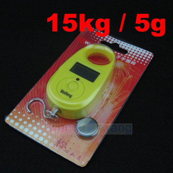 Mini LCD Hand Balance Fish Hook Digital Scale 15kg/5g  