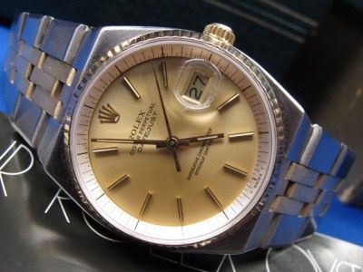 1978 Rolex Mens Datejust Rare Ref 1630 Steel & 14k Automatic Box Book 