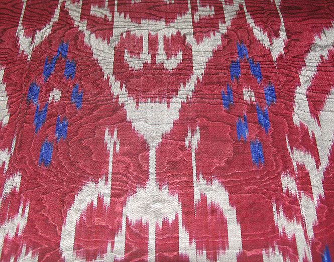 HAND MADE UZBEK Natural SILK IKAT ADRAS FABRIC #1699  