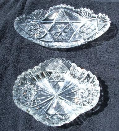 1800s 1900s NAPPY & SPOON DISH BRILLIANT CUT GLASS  