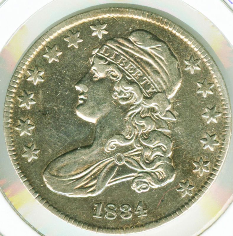 1834 Bust Half Dollar Sm Date, Stars and Lt   Choice EF  