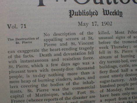 Mount Pelee Volcano 1902 St Pierre Martinique Destroyed  