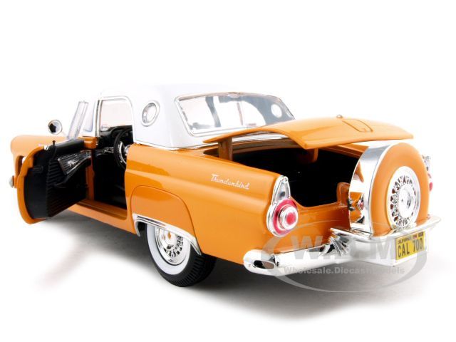Brand new 118 scale diecast car model of 1956 Ford Thunderbird Orange 