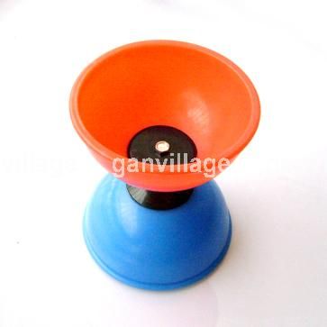 Blue Red Bowl Black Diablo China Yo Yo Juggle Keep Fit  