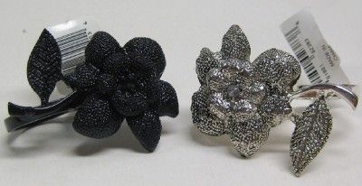 Finger Silver Tone Rose Flower Ring NWT  