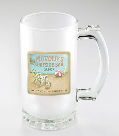 Frosted Glass Sports Beer Mug Groomsman Wedding Gift  