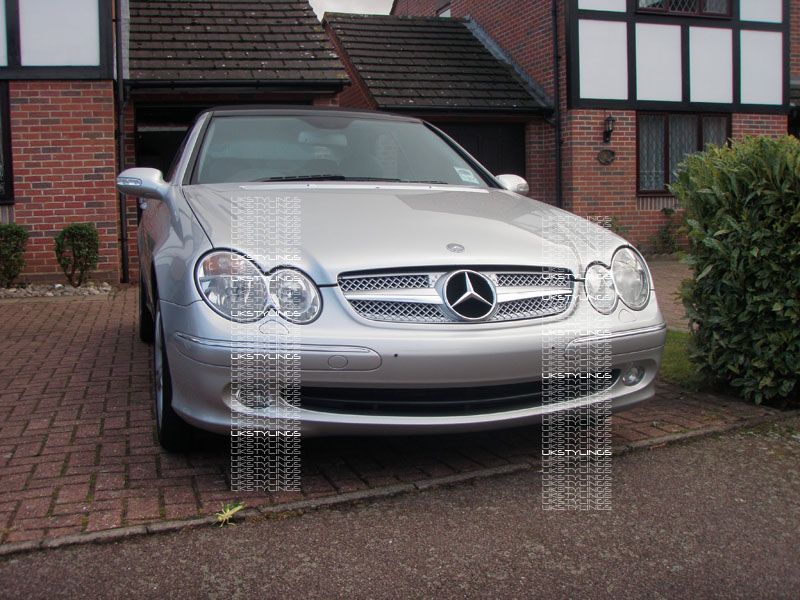 CLK MERCEDES W209 2003 2009 GRILLE 1 CHROME FIN SILVER  