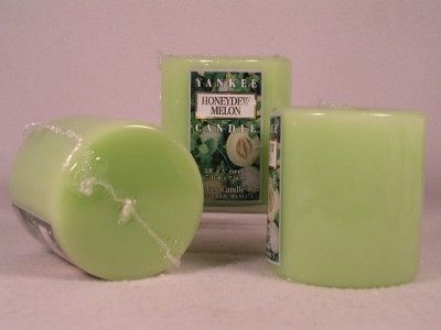 Yankee Set of Three Pillar Candles Honey Dew Melon 3 pillar NEW 