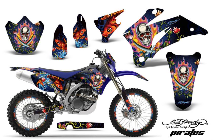   PLATE GRAPHIC MX KIT YAMAHA WR 250 450 F 07 12 ED HARDY PU  