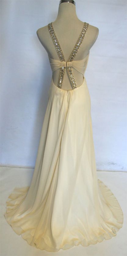 NWT FAVIANA COUTURE $490 CREAM Prom Party Ball Gown 4  
