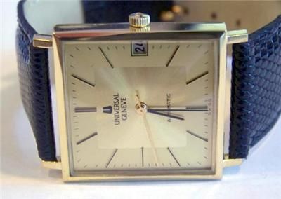 NOS 18K Gold UNIVERSAL GENEVE Mens 25J AUTOMATIC Watch 2061* TESTED 