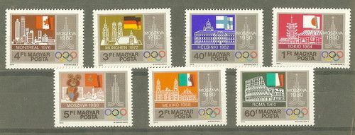 HUNGARY 1980 Olympics Moscow complete set MNH (2764)  