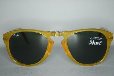 NEW PERSOL 714 FOLDING Sunglasses 204/31 54mm Crystal yellow $360 