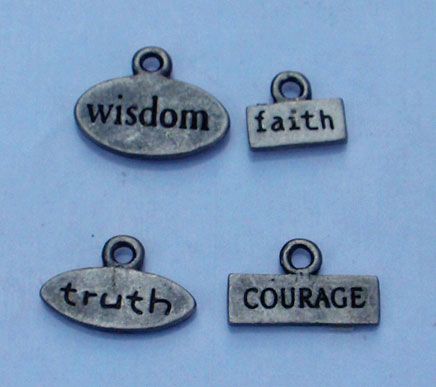 Self Stick METAL CHARMS 4/Pkg ~ WORDS ~ U PICK  