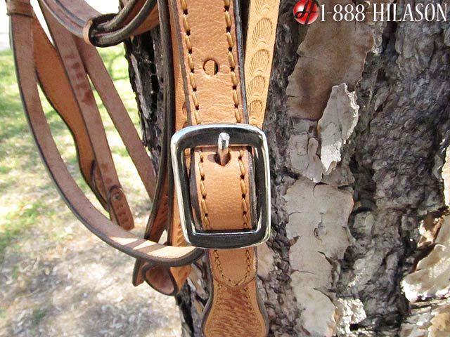 PA267 WESTERN LEATHER TACK HORSE BRIDLE HEADSTALL WITH REINS  