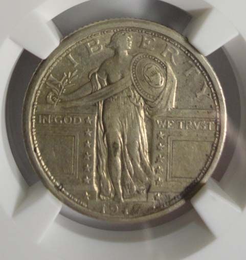 1917 TYPE 1 STANDING LIBERTY QUARTER NGC XF45, XF/AU  