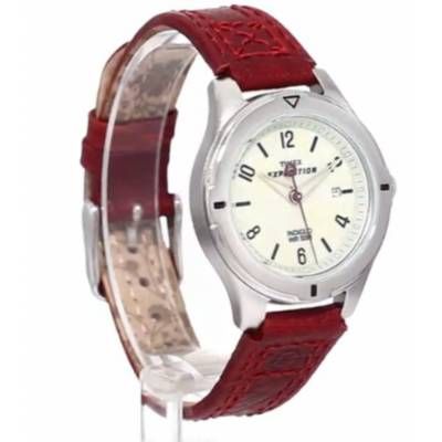 Timex Womens T49855 Expedition Burgundy Leather Field Watch  