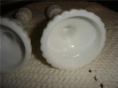   Hobnail Milk Glass Candle Stick/Holders, 4 Part Mold, Vintage Unique