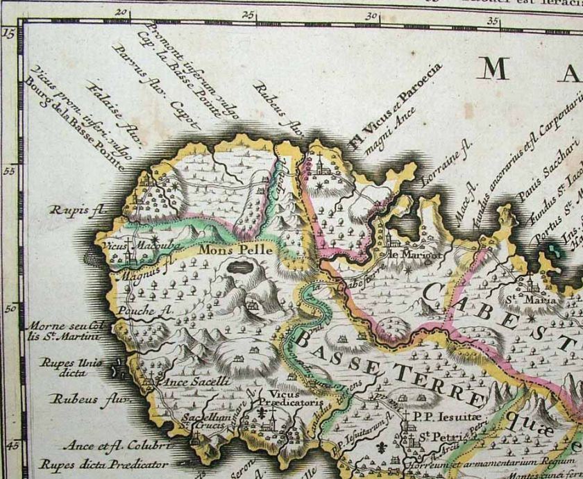 1745 Ottens (De LIsle) WINDWARD ISLANDS + MARTINIQUE  