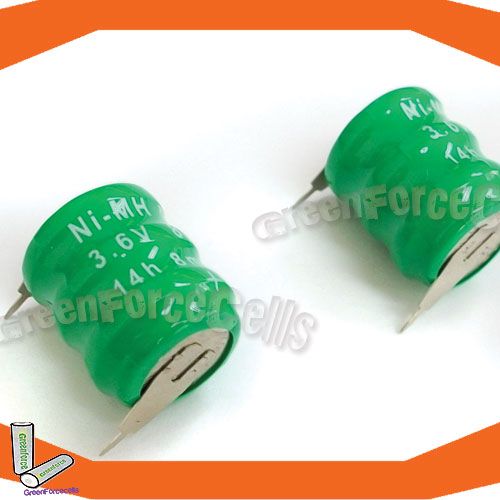 Ni MH 80mAh 3.6V button Rechargeable Battery w/ tab  