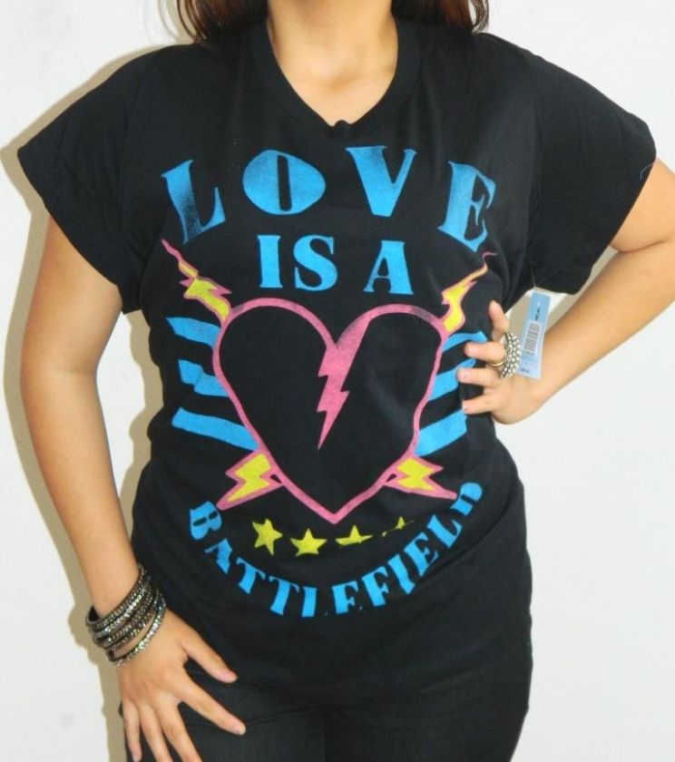 TORRID GOTH PUNK NWT LOVE IS A BATTLEFIELD TSHIRT TOP  