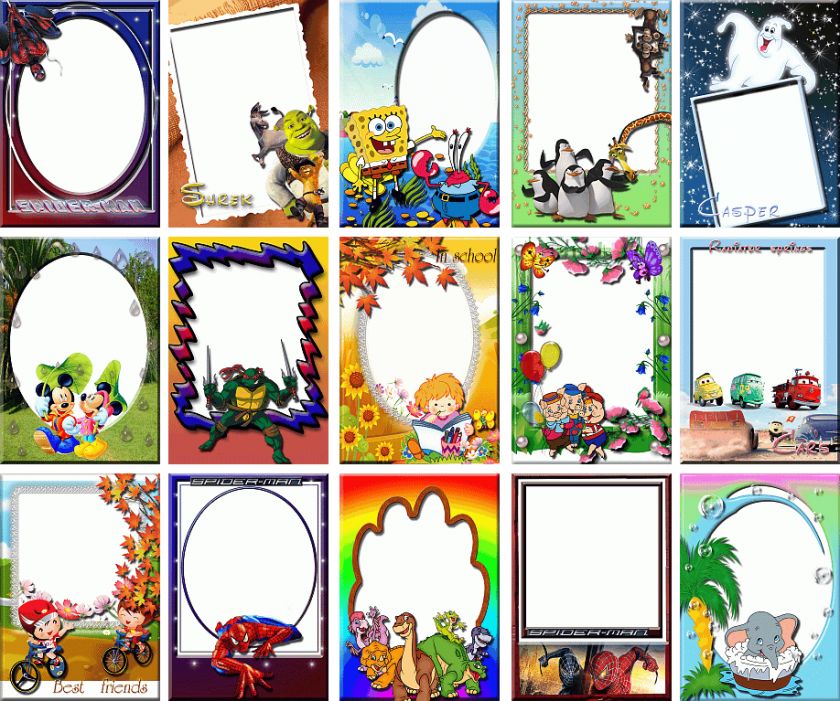 KIDS FRAMES   1,100 TEMPLATES 4 PHOTOSHOP on DVD  