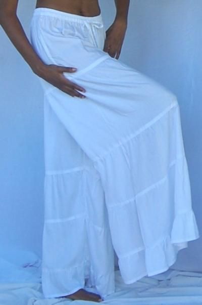 Q868 WHITE/PANT GAUCHOS MADE 2 ORDER S M L  