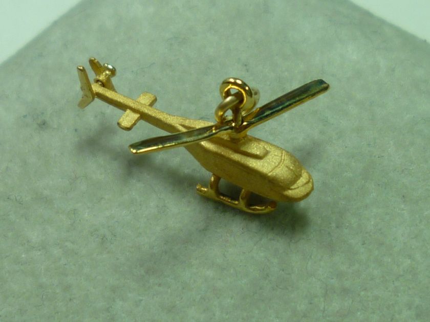 14K Gold Alaska Charms   Helicopter  