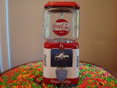 Vintage 1¢ Cent *COCA COLA* Gumball Machine Arcade Game Sign Coin Op 