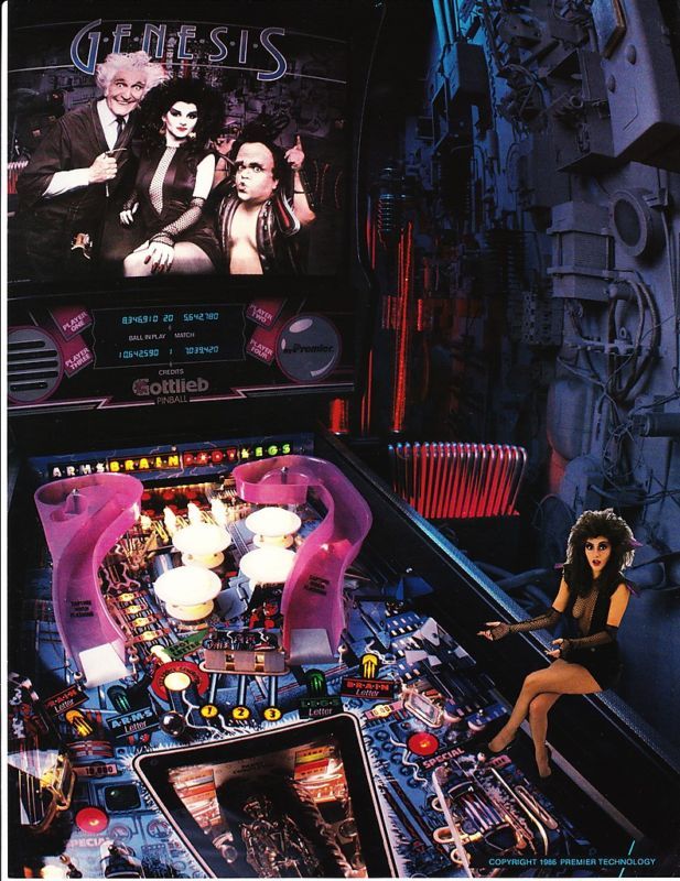 Genesis Gottlieb Pinball Mint Flyer / Brochure / Ad  