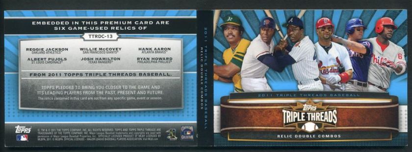   Threads Booklet Reggie Jackson Hank Aaron Albert Pujols Josh Hamilto