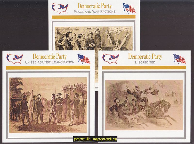 DEMOCRATIC PARTY DURING U.S. CIVIL WAR 3 HISTORY ATLAS CARDS  