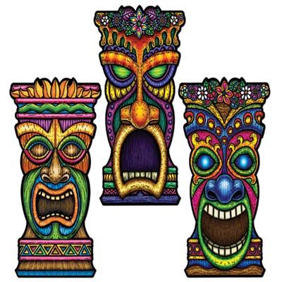 Hawaiian Tropical Theme Party Tiki Cutouts 5 Tall  