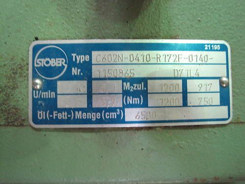 Dietz / Stober Variable Speed 3~ AC Gearmotor 1/2HP NR  