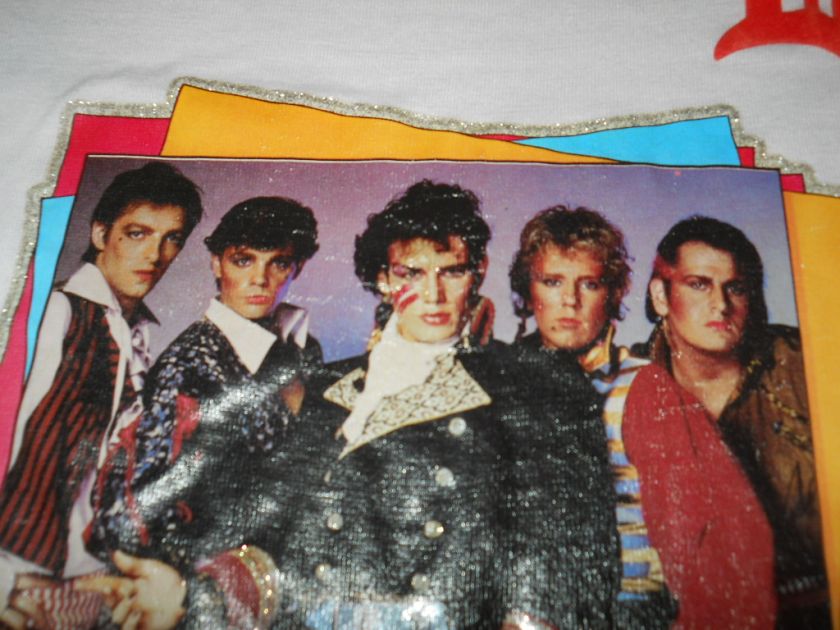 vintage ADAM AND THE ANTS GLITTER IRON ON 1981 ROLL UP SLEEVES t shirt 