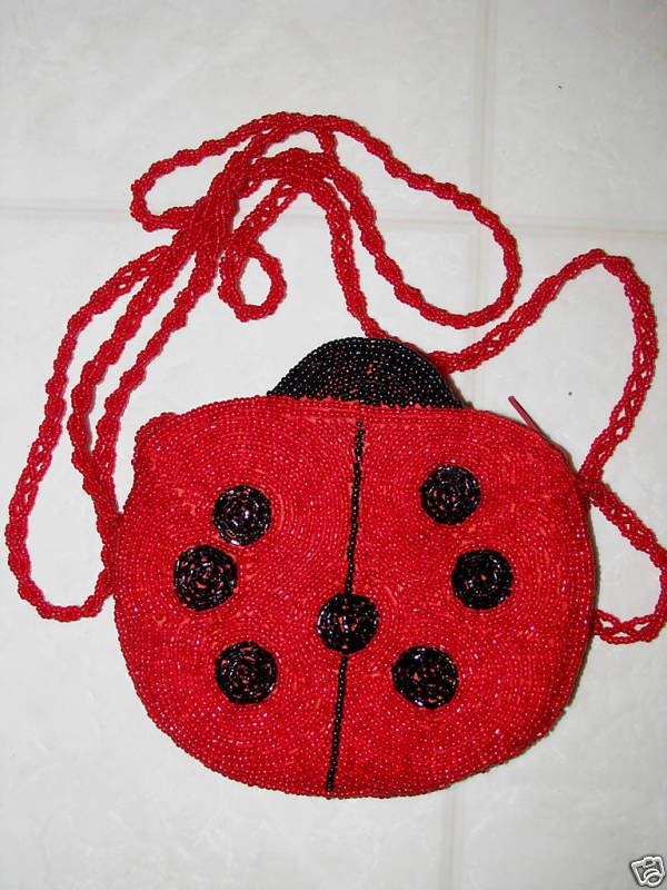 Beaded Ladybug Purse NEW ADORABLE  