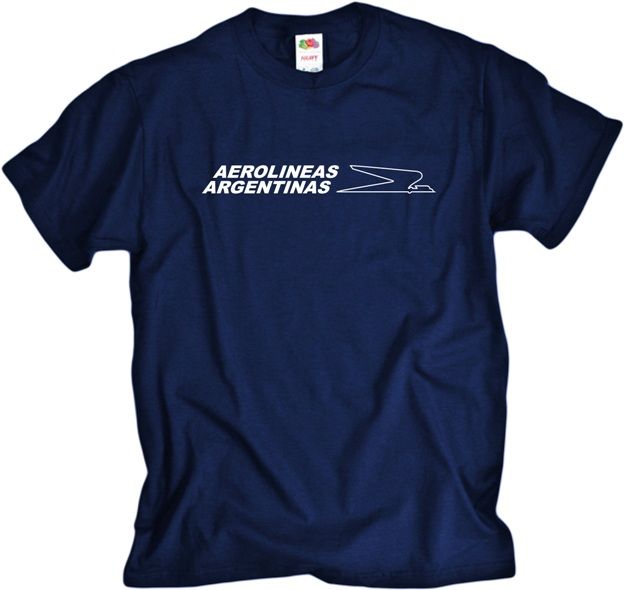 Stylish Navy Blue t shirt in cool cotton with a White Retro Airline 