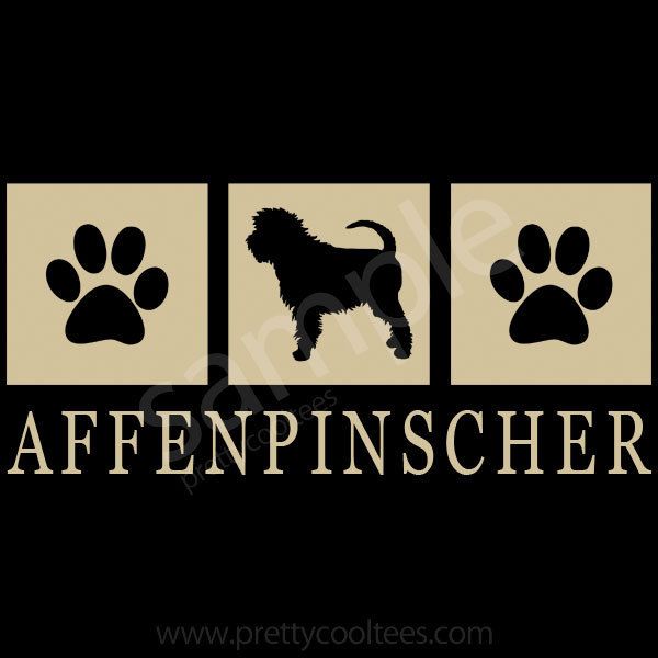 Affenpinscher Silhouette T Shirt Tee dog paws   S 5XL  