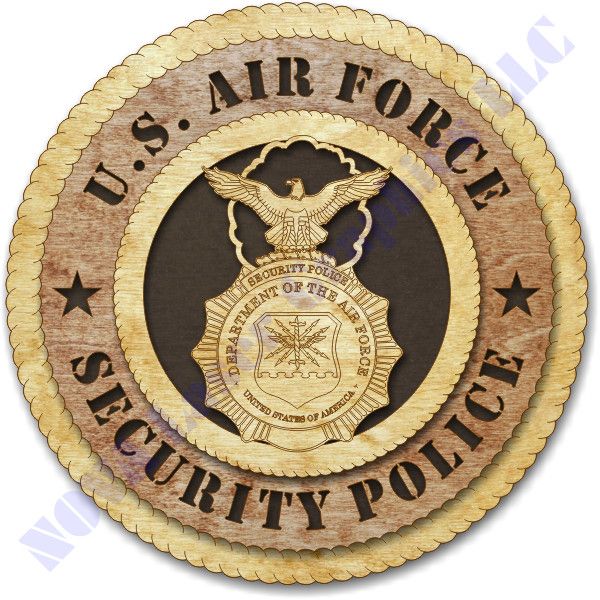 Air force Security Police Birch Wall Plaque  